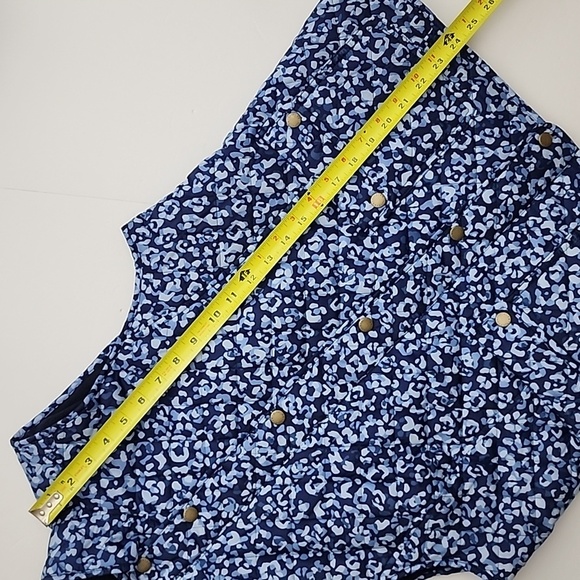 NWT Talbots Quilted Blue Abstract Leopard Diamond Print Vest Size Large Petites - Picture 13 of 16